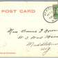 NEWTON NJ SPRING STREET UNDIVIDED 1910 ANTIQUE POSTCARD w/ CORK CANCEL