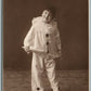 BOY IN CLOWN'S DRESS ANTIQUE REAL PHOTO POSTCARD RPPC