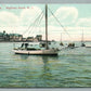 HIGHLAND BEACH NJ CLUB YACHTS ANTIQUE POSTCARD