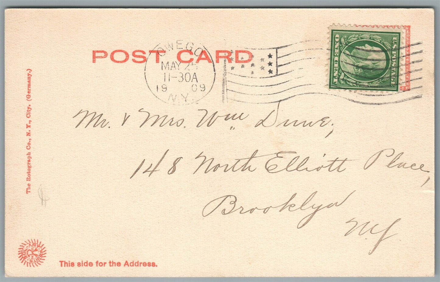 OWEGO NY MAIN STREET ANTIQUE POSTCARD