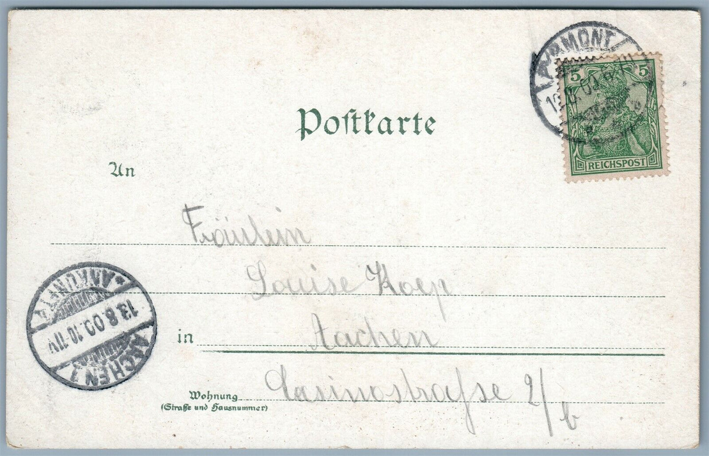 GRUSS AUS BAD PYRMONT GERMANY UNDIVIDED ANTIQUE POSTCARD