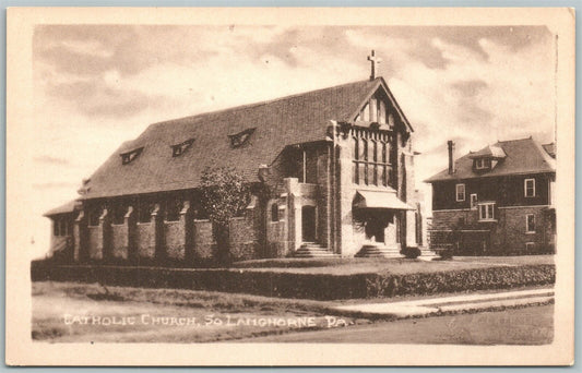SO.LANGHORNE PA CATHOLIC CHURCH ANTIQUE POSTCARD