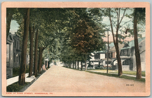 HONESDALE PA PARK STREET ANTIQUE POSTCARD
