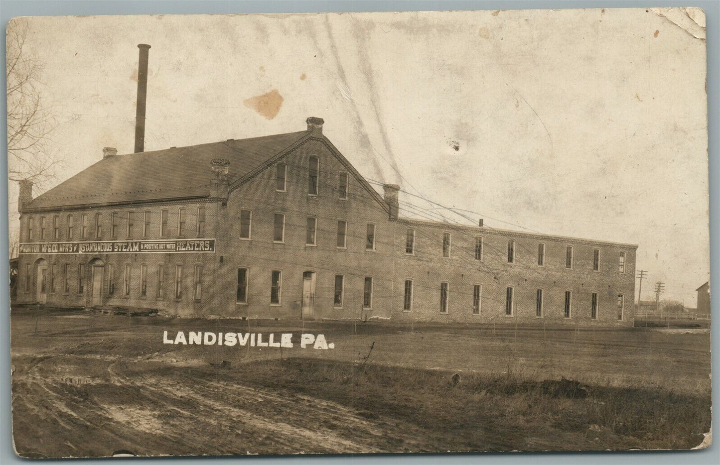 LANDISVILLE PA MONITOR MFG CO. ANTIQUE REAL PHOTO POSTCARD RPPC