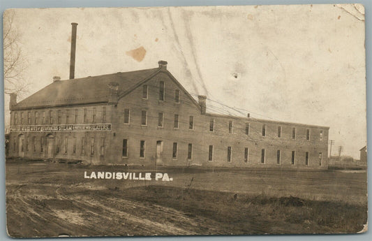 LANDISVILLE PA MONITOR MFG CO. ANTIQUE REAL PHOTO POSTCARD RPPC
