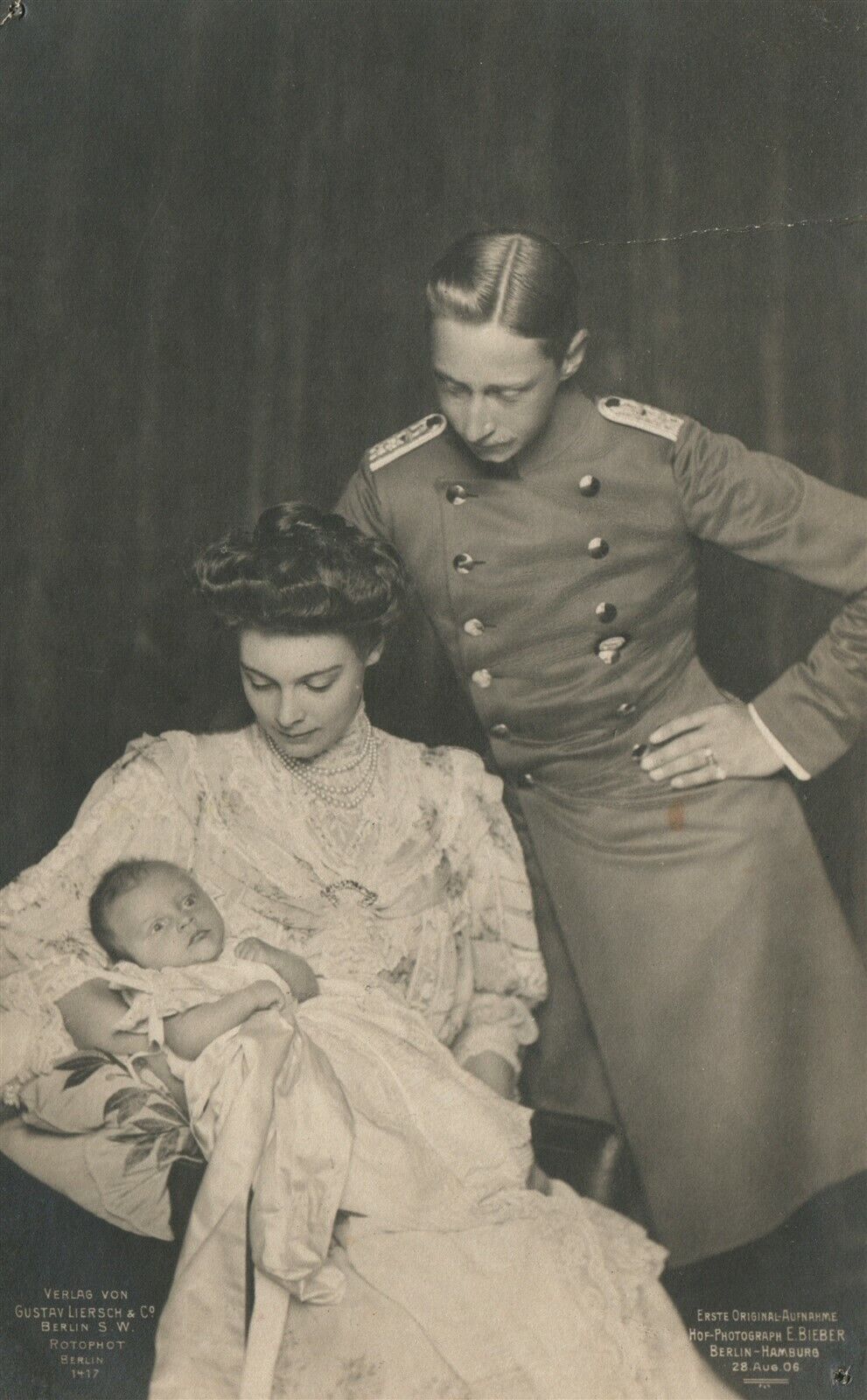 PRINZ JOACHIM VON PREUSSEN w/ FAMILY ANTIQUE REAL PHOTO POSTCARD RPPC