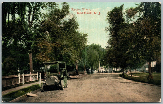 RED BANK NJ RECTOR PLACE ANTIQUE POSTCARD