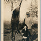 HUNTERS w/ RIFLE and DEER ANTIQUE REAL PHOTO POSTCARD RPPC