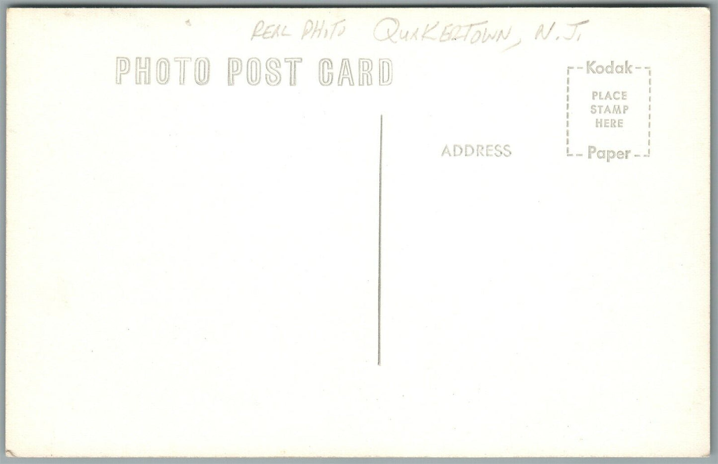 QUAKERTOWN NJ VIEW VINTAGE REAL PHOTO POSTCARD RPPC