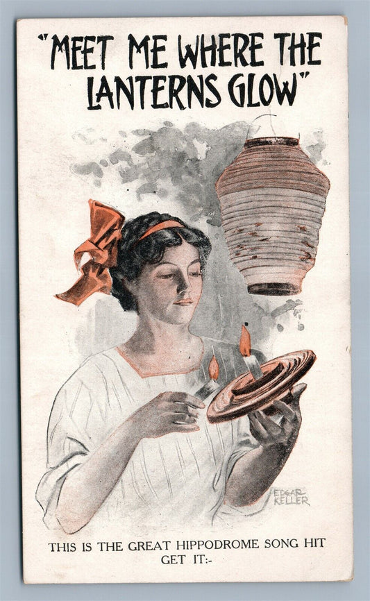 ARTIST SIGNED by EDGAR KELLER ANTIQUE POSTCARD 1609-1909 CELEBRATION