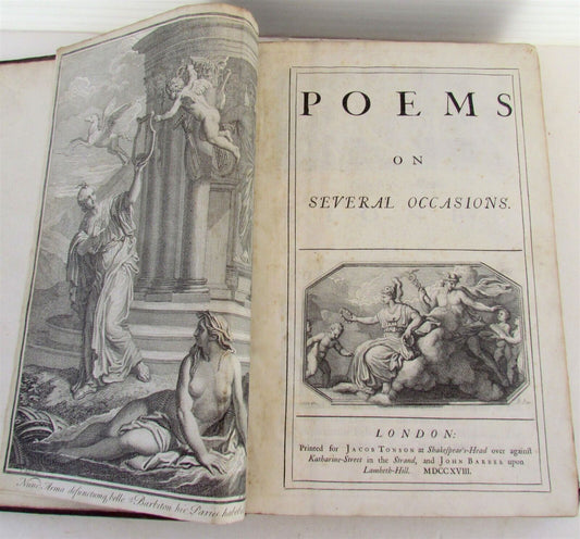 1718 POEMS on SEVERAL OCCASIONS antique FOLIIO by Matthew Prior in ENGLISH
