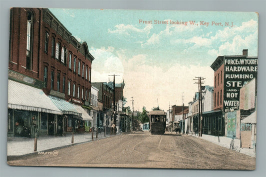 KEYPORT NJ FRONT STREET ANTIQUE POSTCARD