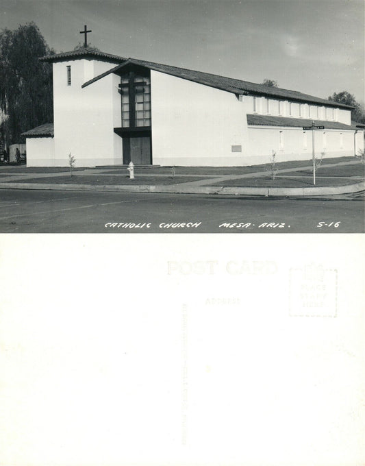 MESA AZ CATHOLIC CHURCH VINTAGE REAL PHOTO POSTCARD RPPC