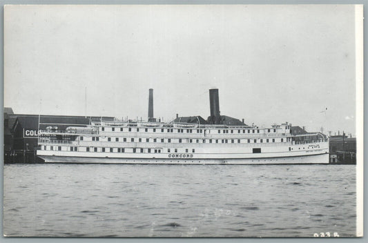 STEAMSHIP CONCORD VINTAGE REAL PHOTO POSTCARD RPPC