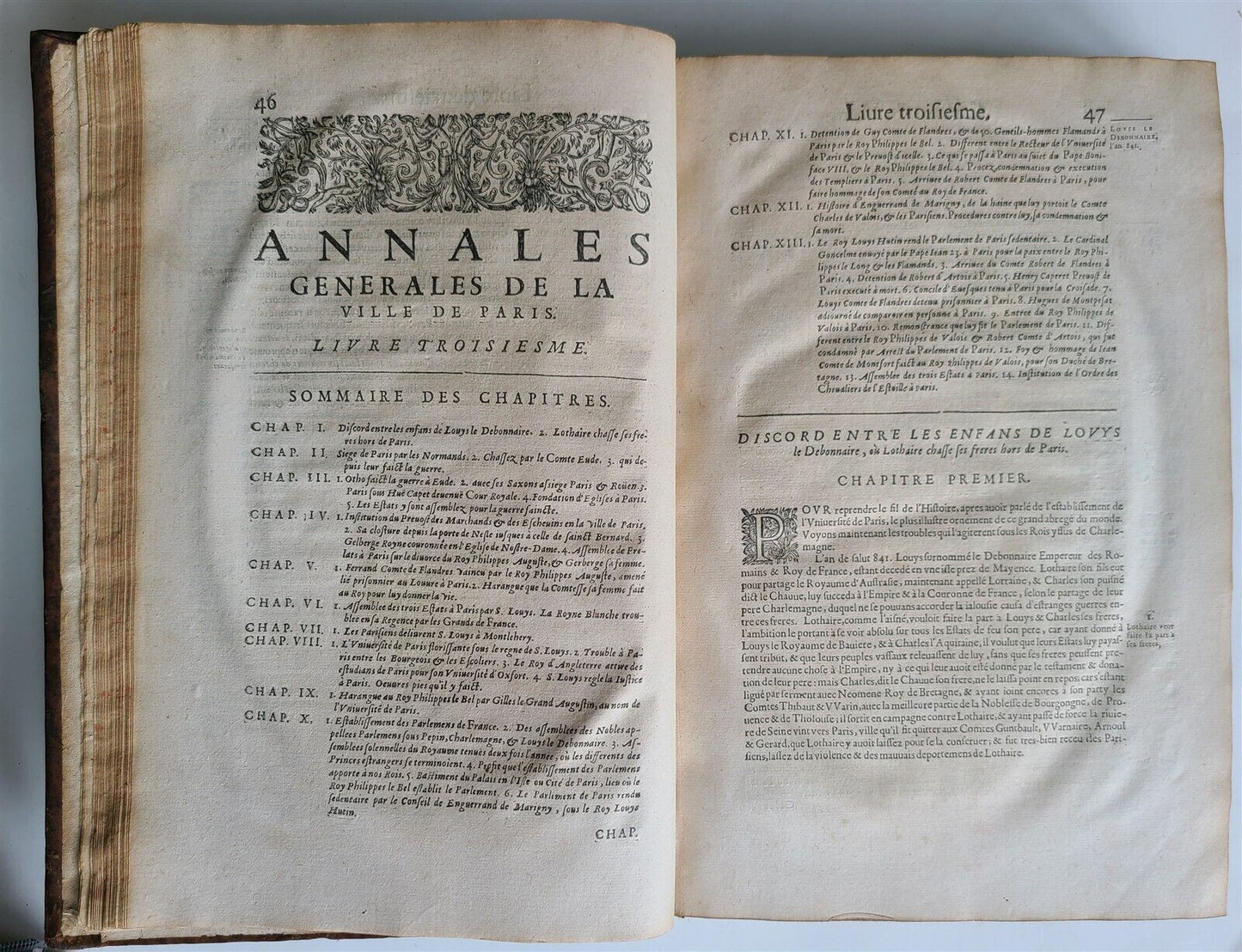 1640 HISTORY of PARIS antique FOLIO Les annales generales de la ville de Paris