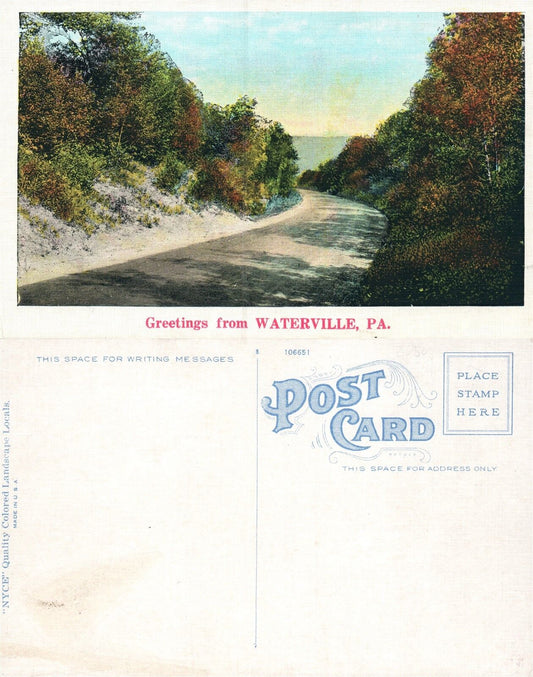 WATERVILLE PA GREETINGS ANTIQUE POSTCARD