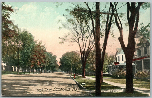 SOMERVILLE NJ HIGH STREET ANTIQUE POSTCARD