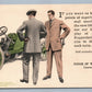 LANCASTER PA HOUSE OF WEINBERG MENS FASHION CAR ADVERTISING ANTIQUE POSTCARD