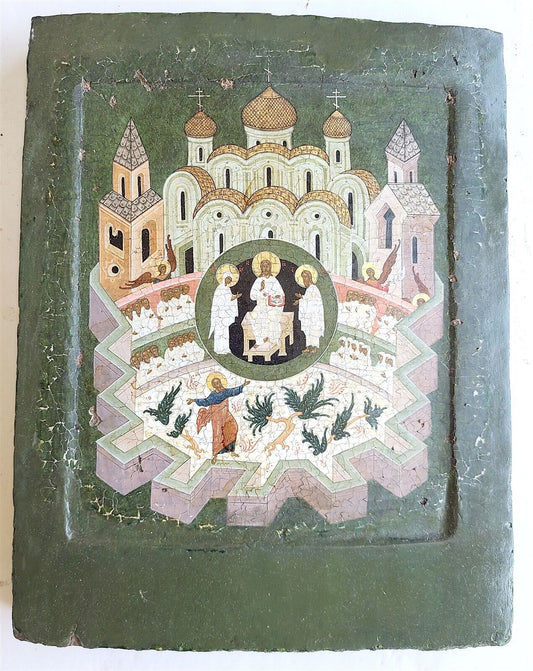 RUSSIAN ICON of RARE SUBJECT 20th CENTURY antique HAND PAINTED