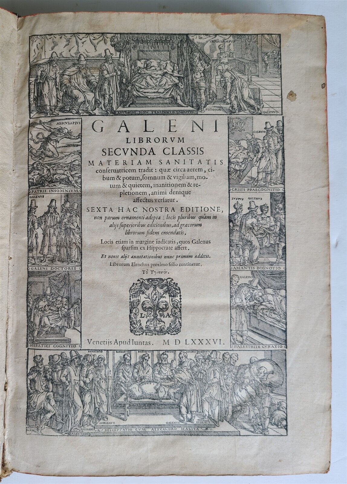 1586 RENAISSANCE EDITION OF GALEN antique FOLIO 16th century FAMOUS ME ...