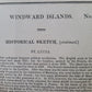 1823 MAP of WINDWARD ISLAND GEOGRAPHICAL STATISTICAL HISTORICAL antique 17.5x 22