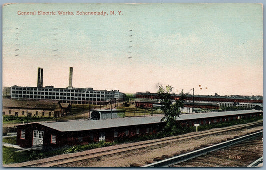 SCHENECTADY NY GENERAL ELECTRIC WORKS 1913 ANTIQUE POSTCARD
