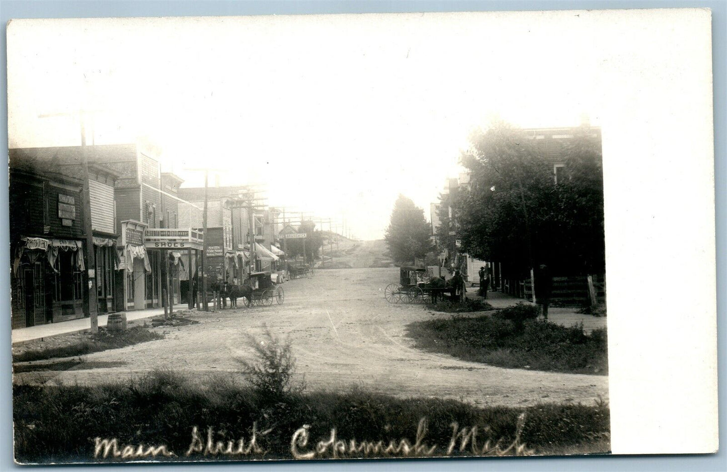 COPEMISH MI MAIN STREET ANTIQUE REAL PHOTO POSTCARD RPPC