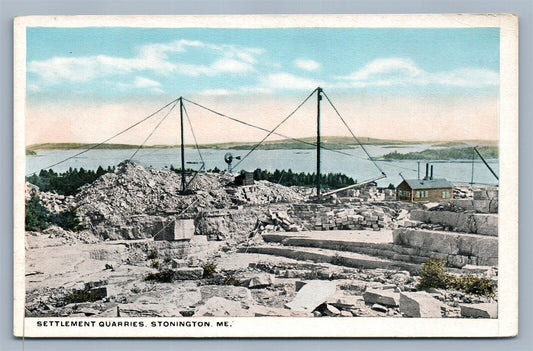 STONINGTON ME SETTLEMENT QUARRIES ANTIQUE POSTCARD