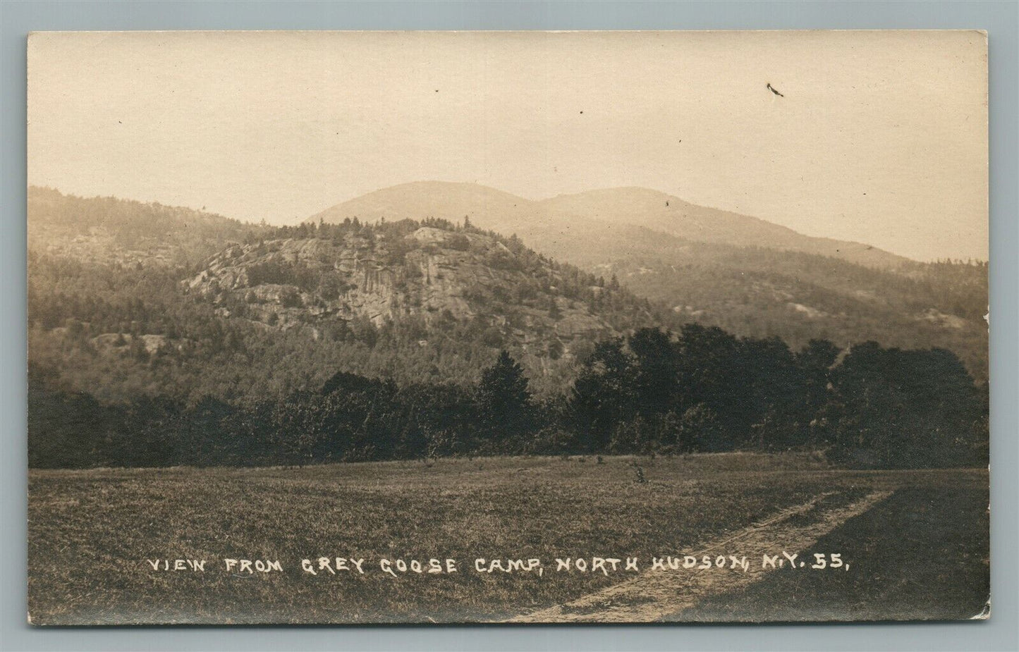 NORTH HUDSON NY VIEW FROM GREY GOOSE CAMP ANTIQUE REAL PHOTO POSTCARD RPPC