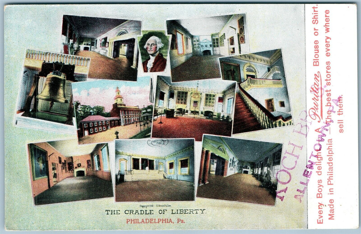 PHILADELPHIA PA CRADLE OF LIBERTY KOCH BR ALLENTOWN ADVERTISING ANTIQUE POSTCARD