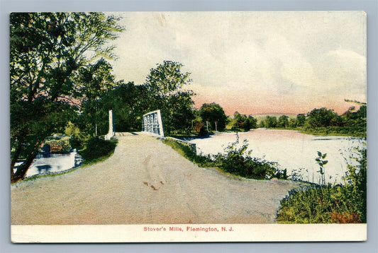 FLEMINGTON NJ STOVER'S MILLS ANTIQUE POSTCARD