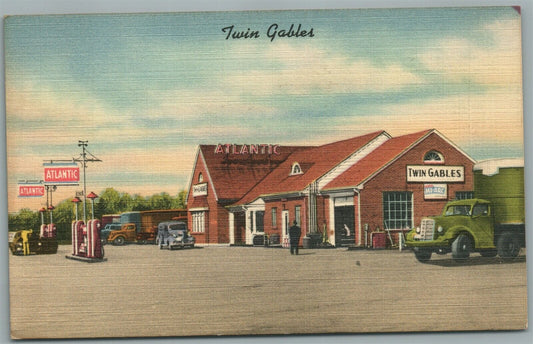 ATLANTIC GAS STATION GALETON PA ELECTRICAL RADIO ADVERTISING VINTAGE POSTCARD