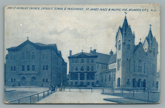 ATLANTIC CITY NJ ST. NICHOLAS CHURCH ST. JAMES PLACE ANTIQUE POSTCARD