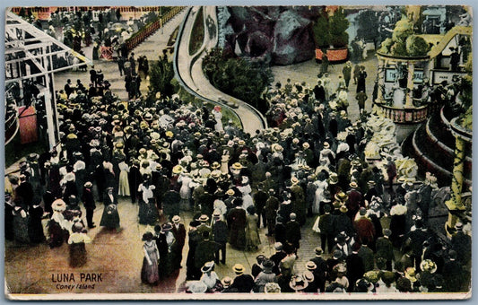 BROOKLYN NY LUNA PARK 1911 ANTIQUE POSTCARD