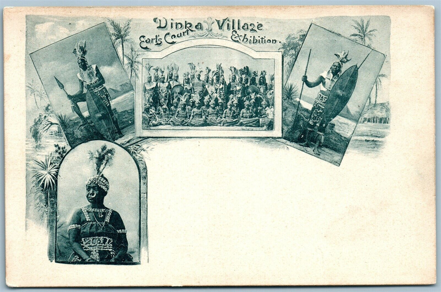 EARL'S COURT EXHIBITION DINRA VILLAGE ANTIQUE POSTCARD