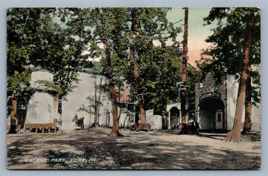 YORK PA HIGHLAND PARK 1920 ANTIQUE POSTCARD