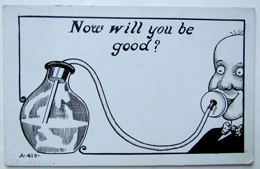 VINTAGE 1907 UNDIVIDED COMIC POSTCARD NOW WILL YOU BE GOOD? CORK CANCEL