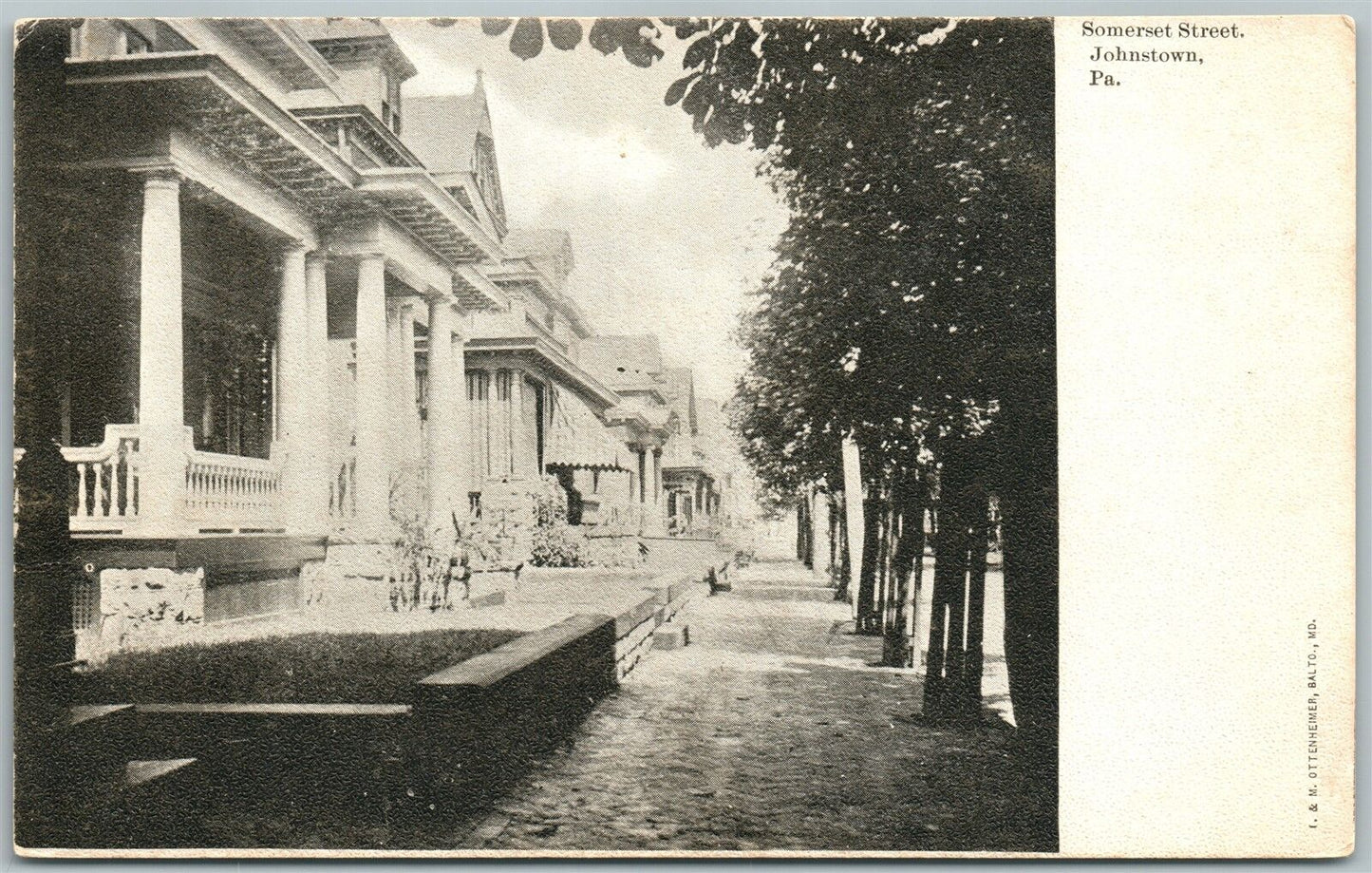 JOHNSTOWN PA SOMERSET STREET UNDIVIDED ANTIQUE POSTCARD