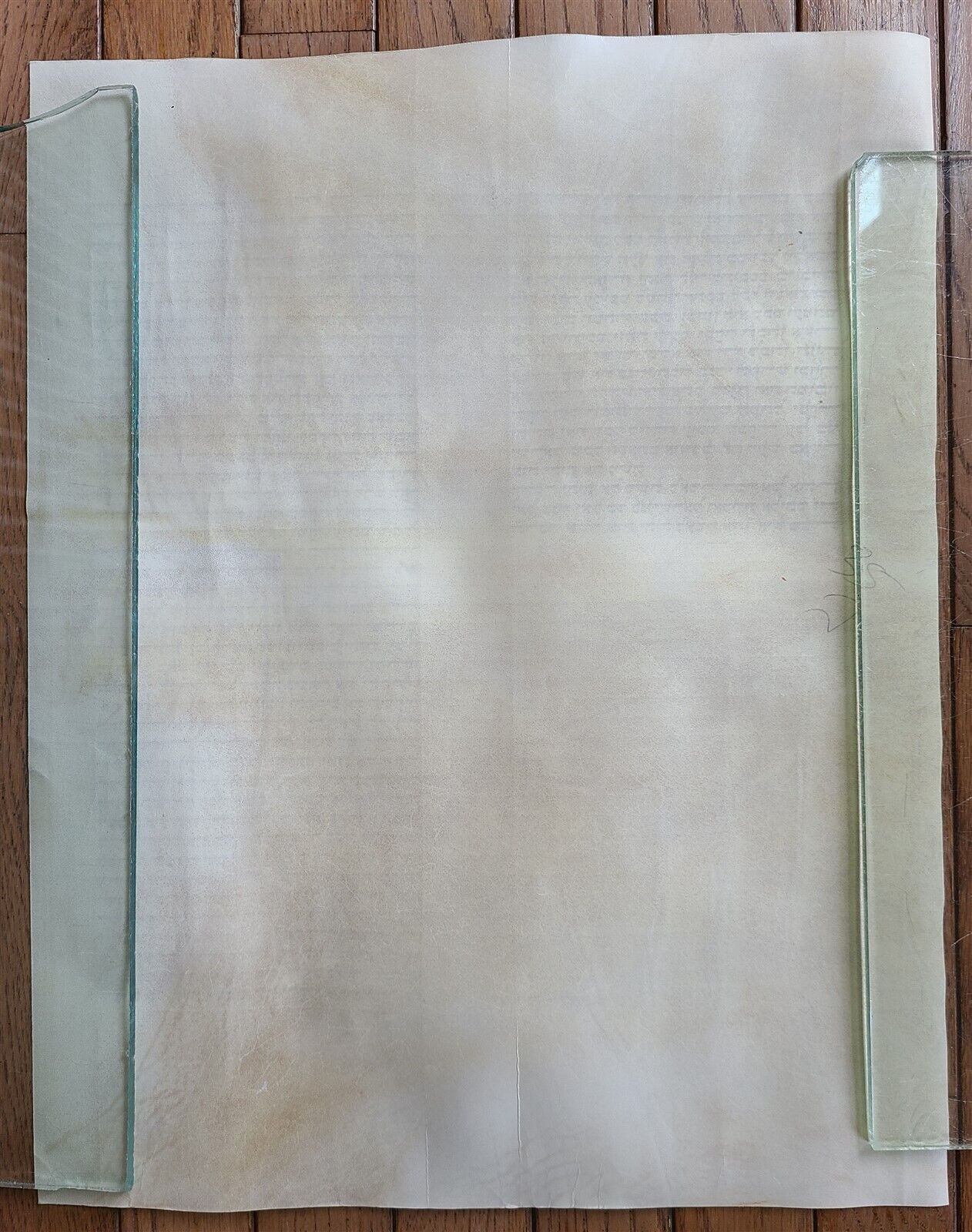 TORAH SCROLL FRAGMENT MANUSCRIPT on VELLUM VINTAGE BIBLE 14.5 x 18.5"