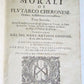 1625 PLUTARCH PHILOSOPHY OPUSCOLI MORALI di PLUTARCO CHERONESE antique