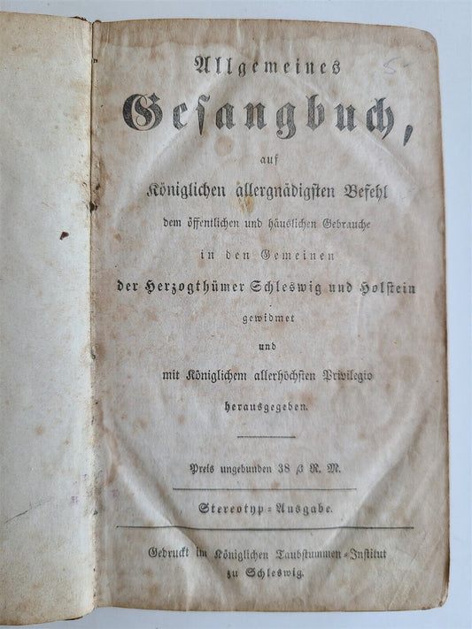 1840s GERMAN HYMNAL SONG BOOK antique ALLGEMEINES GESANGBUCH