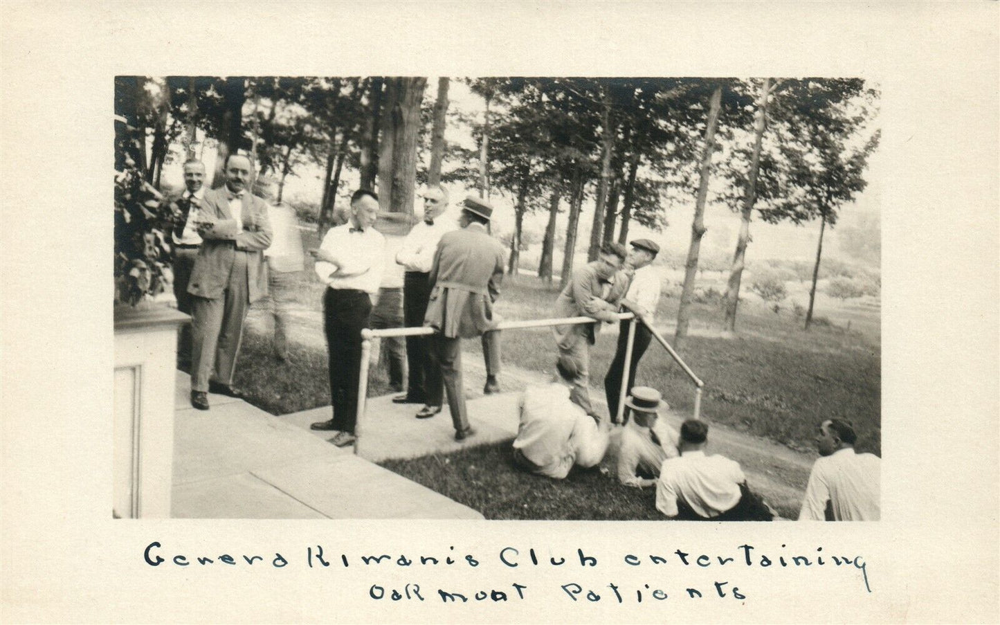 HOSPITAL ? PATIENTS ANTIQUE REAL PHOTO POSTCARD RPPC