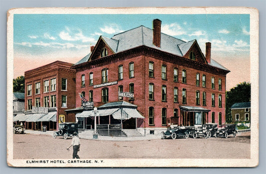 CARTHAGE NY ELMHIRST HOTEL 1919 ANTIQUE POSTCARD