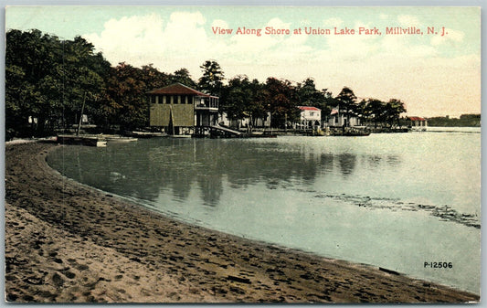 MILLVILLE NJ UNION LAKE PARK ANTIQUE POSTCARD