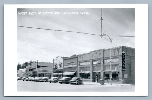 GILLETTE WYO WEST SIDE GILLETTE AVENUE VINTAGE REAL PHOTO POSTCARD RPPC