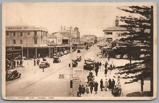 SOUTH AFRICA EAST LONDON CAPE QXFORD STREET 1936 VINTAGE POSTCARD