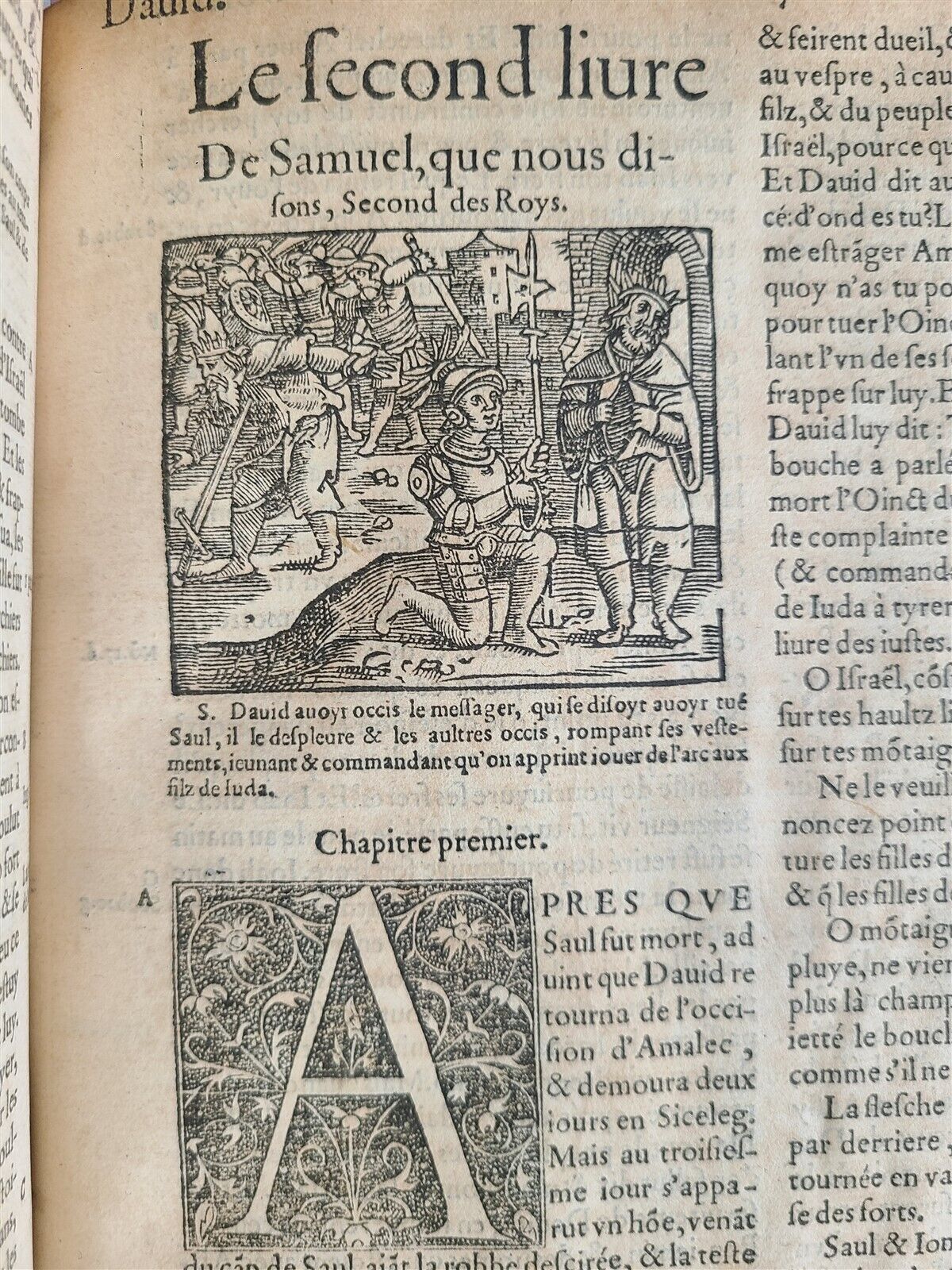 1550 BIBLE in FRENCH LOUVAIN ILLUSTRATED 16th CENTURY antique FOLIO rare