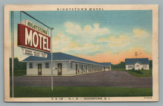 HIGHTSTOWN MOTEL NJ VINTAGE POSTCARD