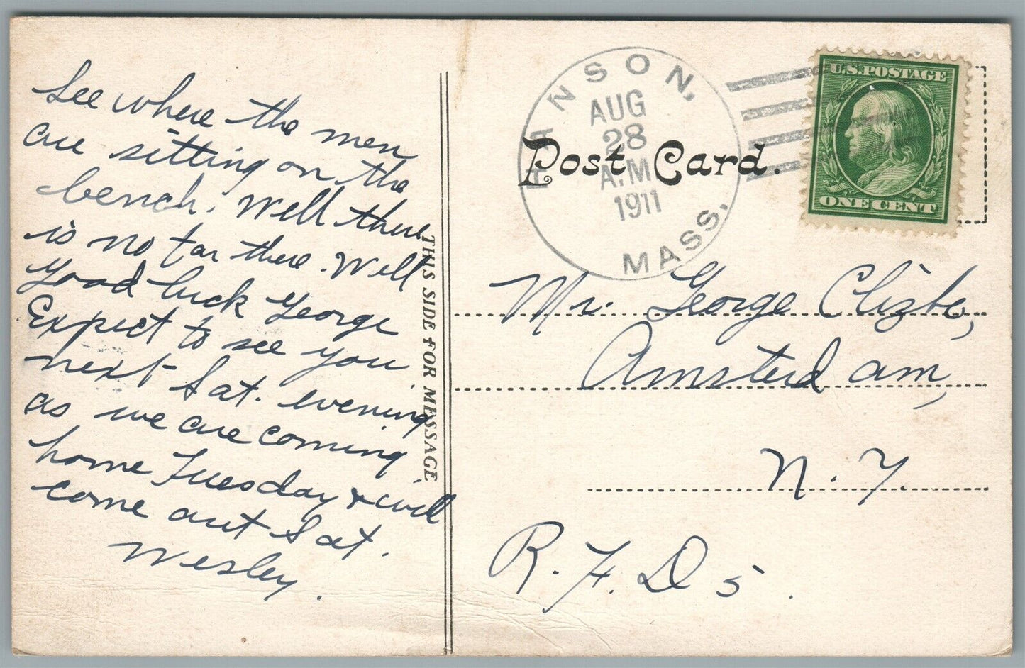 REVERE BEACH MA PROMENADING ANTIQUE POSTCARD
