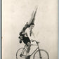 BICYCLE CIRCUS FOUR WONDER WHEELS 1935 VINTAGE REAL PHOTO POSTCARD RPPC